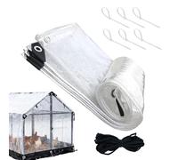 Clear Chicken Coop Cover, Poultry Enclosure with Cords, 6x8 Feet Tarp with Waterproof Build, Insulated Cover, Coop Tarp Easy Setup, Outdoor Accessory for Garden and Backyard