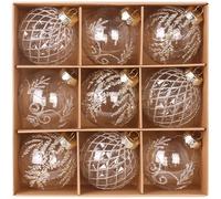 Clear Christmas Ornaments Balls 9Pcs Plastic Clear Ornaments Lightweight Diy Christmas Ornaments for Xmas Tree,Holiday, Wedding, Party, Home Champagne