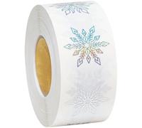 Clear Christmas Stickers 500pcs/roll Gold Foil Snowflake Stickers Winter Holiday Round Adhesive Label Sticker Decal for Christmas Envelopes Invitations Cards