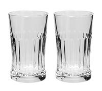 Clear Chunky Glass Table Vase with Vertical Lines Detailing - 16.5cm (H) x 9cm Dia - Set of 2