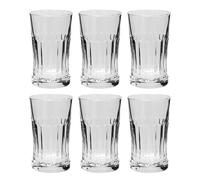 Clear Chunky Glass Table Vase with Vertical Lines Detailing - 16.5cm (H) x 9cm Dia - Set of 6