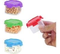 Clear Clip Lock Tubs 135ml Pack of 3 - Plastic Food Containers with Lids, Small Snack Boxes, Freezer Storage, Click Lock Food - Ideal for Lunch, Breakfast, Travel, Office, Yoghurts, Yogurt, Fruits, We
