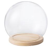 Clear Cloche Glass Dome, 6-inch Display Dome with Wooden Base Antique Bell Jar Display Dome for Plants Succulents Fairy Lights Photos Medals Decorative Fill, Type 2