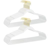 Clear Clothes Hangers 16", 20 Pack HGYZE Plastic Coat Hanger for Adult Closet, Durable Bling Gown Hangers with Gold Swivel Hook, Notched Shoulders & Ultra-Thin Space Saving Hangar