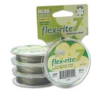 Clear Coat Flex Rite Beading Stringing Wire .024 Inch 30 Feet Nylon Coated Stainless Steel 7 Strand Tigertail 38.8lb Break Stongest Thickest