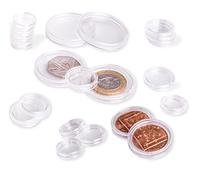 Clear Coin Capsule Holders for Professional Collectors and Hobbyists for Albums, Trays, and Displays, Heavy-Duty Plastic Storage Containers Different Sizes 10 Pieces / 20mm