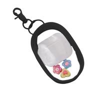 Clear Coin Purse KeyChain - Transparent PVC Wallet Chain, Small Earphone Bag | Thick Plastic Clutch Coin, Mini See Through Zipper Bag for Parties Holiday Gift, black, se beskrivning, Unisex