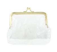 Clear Coin Purse,Transparent Change Purse Multifunctional Mini Cosmetic Makeup Bags Portable PVC Kiss-Lock Clear Coin Wallet for Women Girls(Gold)