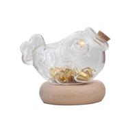 Clear Coin Storage Jar, Cute Cash Can, Decorative Piggy Bank, 9/5/7cm, Adorable Fish Design, Clear Storage Visibility, For Kids Teen Adult