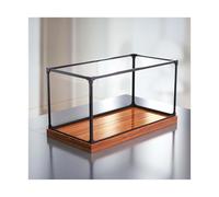 Clear Collectibles Display Box, Acrylic Display With Wooden Base And Metal Frame, Stackable, Multiple Sizes(50x45x45cm(20x18x18in))