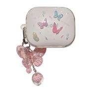 Clear Colorful Butterfly Pattern Accessories Headphone Earphone Protective Cover Case for Redmi Buds 6S with Pendant