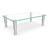 Clear Computer Monitor Stand Riser with Height Adjustable Multi Media Desktop Stand for Flat Screen LCD LED, Laptop/Notebook/Xbox One,HD01T-002