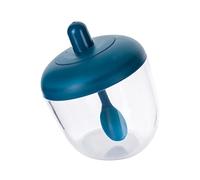 Clear Condiment Box Sugar Condiment Pot with Spoon and Lid Transparent Storage Container Plastic Spice Jar Easy to Use
