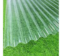 Clear Corrugated Roofing Sheets,1.5mm Thick FRP Daylighting Plate,Garden Storage Shed Roof Sheet,Greenhouse Roof Panels,Cladding Walling Sheeting,Water,UV-Ray,Dustproof (0.9x1m/35x39in,2 Pcs)