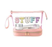 Clear Cosmetic Bags,Multi-Layer Clear Pouch Makeup Organizer | Waterproof Dumpling Bag Toiletry Bag for Gym Home Makeup Organization