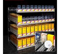 Clear Countertop Cigarette Display Case | Automatic Showcase Stand with Pushers | Retail Store Divider Tray Rack (91.5x28.4x38.5cm) for Enhanced Visibility
