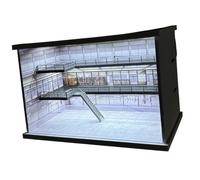 Clear Cover Model Car Garage Display, Lighted 1/64 Scale Parking Layout Box for Desk and Photo Backdrop Scenes Diecast Car Stand Miniature Parking Place Collectible Display Case Garage Backdrop