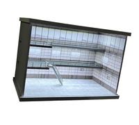 Clear Cover Model Car Garage Display, Lighted 1/64 Scale Parking Layout Box for Desk and Photo Backdrop Scenes Diecast Car Stand Miniature Parking Place Collectible Display Case Garage Backdrop