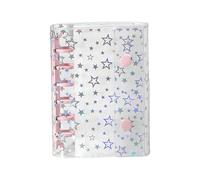 Clear Cover Sheets for Binding,A7 Glitter Star Budget Planner Protector - A7 Budget Binder Cover - for Organizer Folder Loose Leaf Journal Cash Envelopes Albums