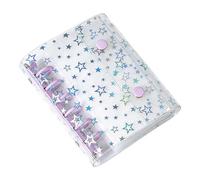 Clear Cover Sheets for Binding | A7 Glitter Star Notebook Shell,Planner Cover | for Loose Leaf Folder Organizer Journal Cash Envelopes Albums