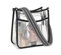 Clear Cross body Bag Stadium Approved - Clear Bag for Women with Adjustable Strap,See Through Handbag for Concerts Sports Events Festivals