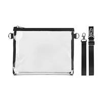 Clear Crossbody Bag Transparent Shoulder Bag Zip Up Waterproof Stadium Approved Clear Purse With Adjustable Shoulder Strap Messenger Bags For Concerts Sports Events Festival (Black)