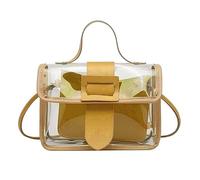 Clear Crossbody Purse Tote Bag Vegan Stadium Approved Concert Bag for Women Teen Girls Pants with Pockets, lemon tree, One Size