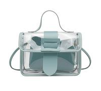 Clear Crossbody Satchel Purse Handbag Stadium Approved Vegan Leather Concert Bag For Women And Teen Girls Shoulder Bag (Green, One Size)