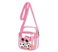 Clear Crossbodys Bag Stadium Approved, Clear Crossbodys Purse with Front Pocket and Adjustable Strap for Concerts, Waterproof Clears Purse, Unisex Cross Body for Concert Stadium Travel