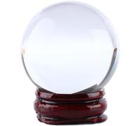 Clear Crystal Ball Asian Rare Quartz Magic Sphere with Stand Base,White ball-150mm