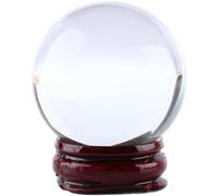 Clear Crystal Ball Asian Rare Quartz Magic Sphere with Stand Base,White ball-90mm