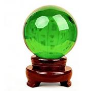 Clear Crystal Ball,Handcrafted Divination Spheres, Glass Ball with Wooden Stand for Photography Props, Home & Party Decor,Fortune Teller,A,13cm