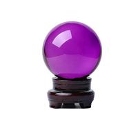 Clear Crystal Ball Magic Crystal Sphere with Stand Base,for Decorative Ball, Photography, Gazing Divination or Feng Shui, and Fortune Telling Ball,120mm