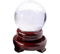 Clear Crystal Ball with Stand - Natural Clear Quartz Crystal Sphere Ball for Meditation, Reiki, Crystal Healing, Home Decoration, Feng Shui Ornament and Fortune Telling Ball,80mm(150mm)