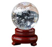 Clear Crystal Ball with Stand - Real Quartz Sphere for Decoration Crystals Decor,15cm