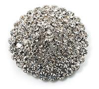 Clear Crystal Corsage Brooch (Silver Tone)