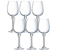 Clear Crystal D'arques Stemmed Red Or White Wine Drinking Glasses Tableware Setting (6, 350 Ml)