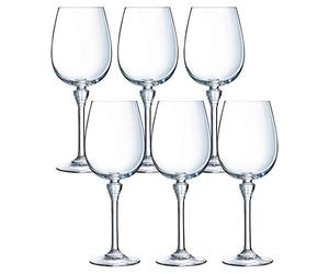 Clear Crystal D'arques Stemmed Red Or White Wine Drinking Glasses Tableware Setting (6, 350 Ml)