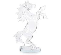 Clear Crystal Horse Ornament, 20cm, Transparent Diamond Display, Oval Base, Home Decor, Gift