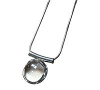 Clear Crystal Pendant Necklace Rings for Women Elegant | Silver Plated Snake Chain Pendant Necklace Big Clear, Elegant Daily Matching Accessories