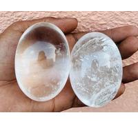 Clear Crystal Quartz Lingam Himalayan Crystal Carved Shiva Lingam Sphatik Lingam Shivling Handmade EMF Protection Detox Crystal Home Decor 60MM