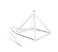 Clear Crystal Quartz Pyramid 5-12 Inch Merkaba Sound Therapy Meditation Yoga Meditation Stress Reduction Corner Stand Percussion Instrument Included Crystal Percus,11 Inch