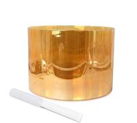 Clear Crystal Singing Bowl, Cosmic Light Alchemy Bowl Sound Bowl, With Striker & O-ring For Yoga Meditation Sound Light Brown (432HZ 8 Inch D Note)