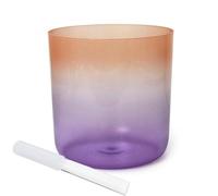 Clear Crystal Singing Bowl Set 7 Inch Alchemy Chakra Bowl for Yoga Meditation Sound Healing Color Gradient Design Includes Striker & O ring (440HZ A Note)