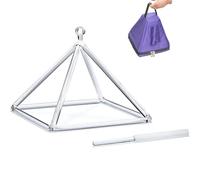 Clear Crystal Singing Pyramid 3-12 Inch Sound bath Instrument with Quartz Mallet & Carrying Case, for Meditation,yoga(Size:6inch)