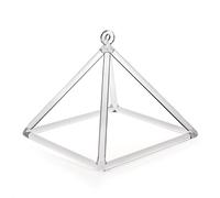 Clear Crystal Singing Pyramid, Gift for Yoga Meditation & Sound Healing, with Free Acrylic Striker & Suitcase(8 Inch)
