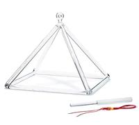 Clear Crystal Singing Pyramid with Crystal Striker & Hanging Strap for Yoga Meditation & Sound Bath(14inch)