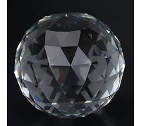 Clear Cut Crystal Glass Ball, 60/80mm, Clear Cut Crystal Sphere, Faceted Gazing Ball, Translucent Prisms Glass Ball for Home Decor, Hotel Decor, Garden Ornament, Spiritual Divina