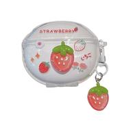 Clear Cute Strawberry Pattern Case with Pendant Cover Accessories Case for Oppo Enco Air3