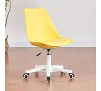 Clear Desk Chair - Armless Acrylic Rolling Chair, Height Adjustable Swivel Molded Plastic Home Office Chair with Wheels